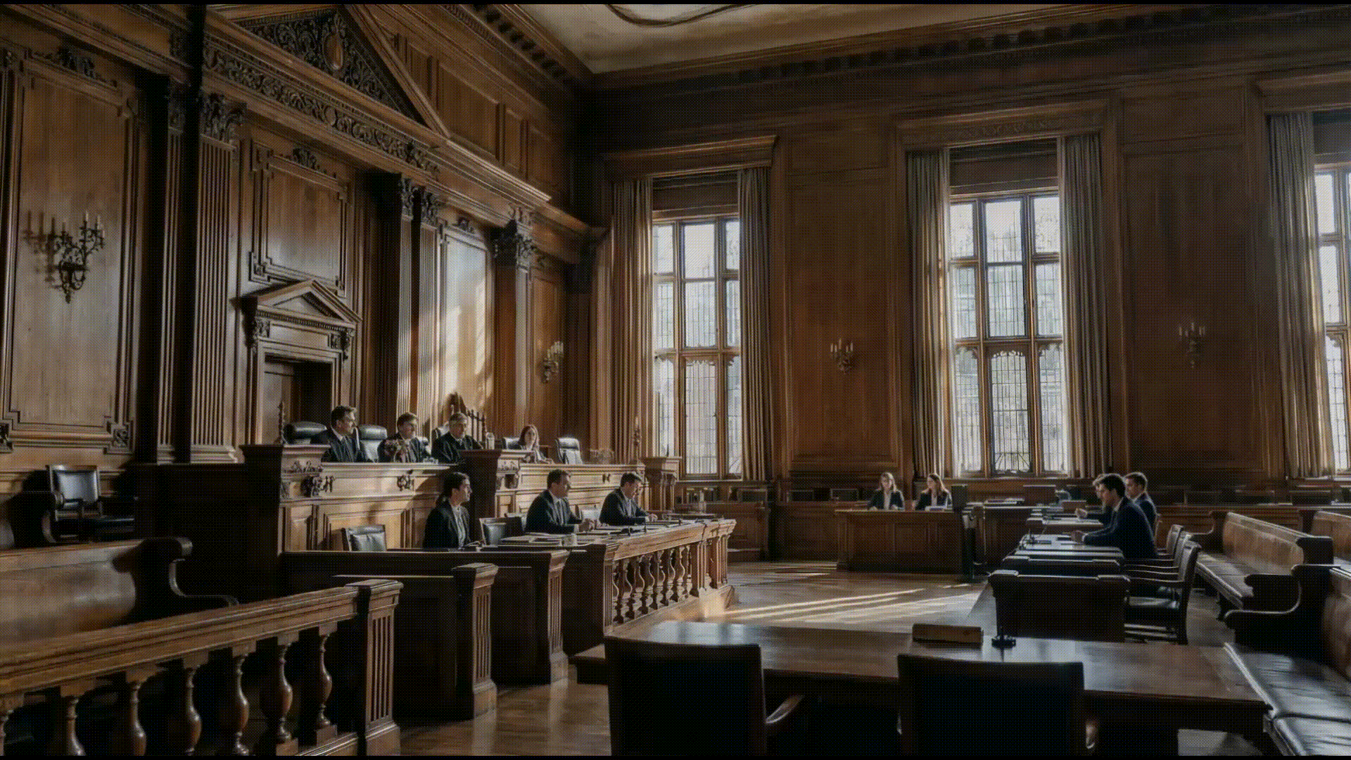 AI mock jury services banner animation